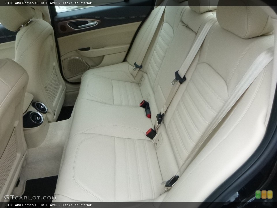 Black/Tan Interior Rear Seat for the 2018 Alfa Romeo Giulia Ti AWD #125223748