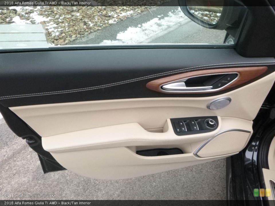 Black/Tan Interior Door Panel for the 2018 Alfa Romeo Giulia Ti AWD #125223829
