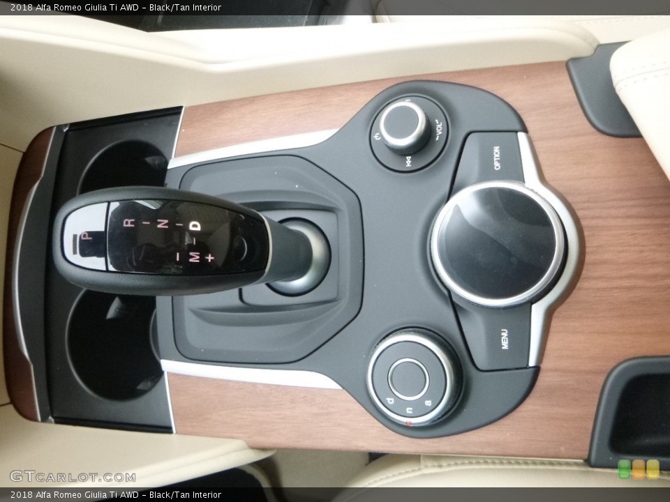 Black/Tan Interior Transmission for the 2018 Alfa Romeo Giulia Ti AWD #125224018