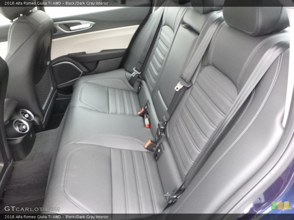 Black/Dark Gray Interior Rear Seat for the 2018 Alfa Romeo Giulia Ti AWD #125224924