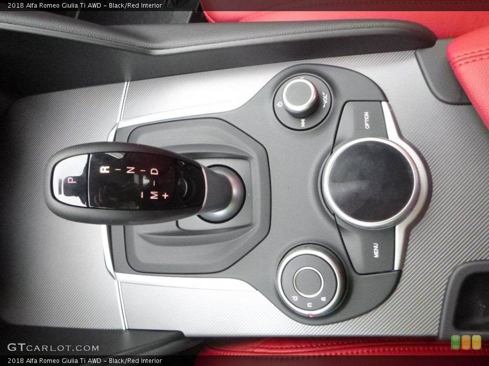 Black/Red Interior Transmission for the 2018 Alfa Romeo Giulia Ti AWD #125227018