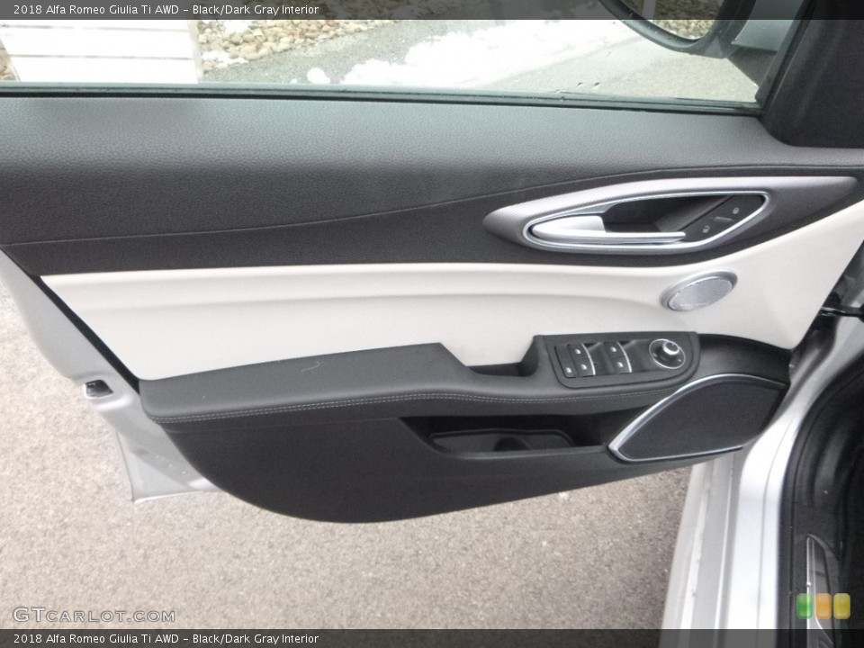 Black/Dark Gray Interior Door Panel for the 2018 Alfa Romeo Giulia Ti AWD #125227201