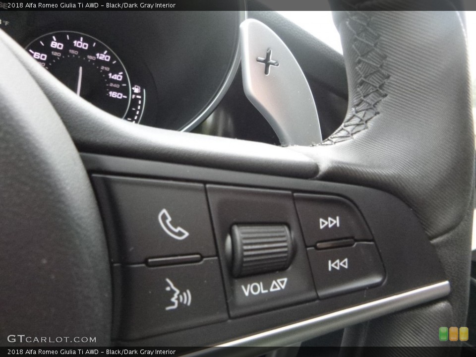 Black/Dark Gray Interior Controls for the 2018 Alfa Romeo Giulia Ti AWD #125227270