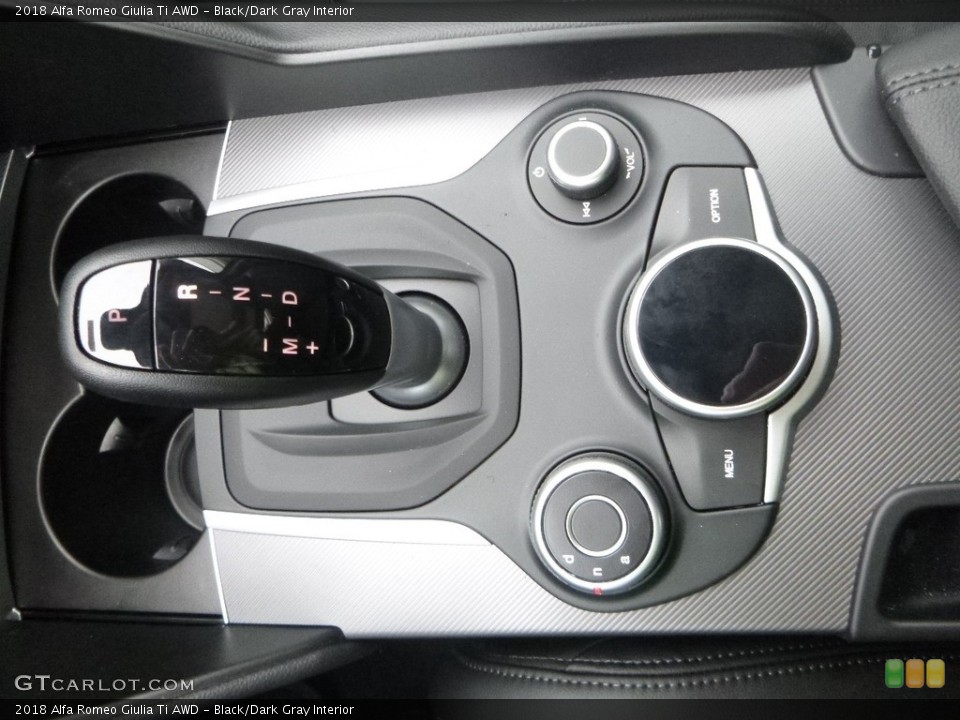 Black/Dark Gray Interior Transmission for the 2018 Alfa Romeo Giulia Ti AWD #125227297