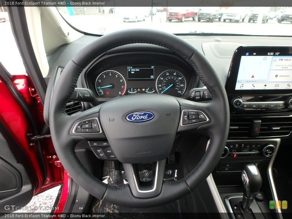 Ebony Black Interior Steering Wheel for the 2018 Ford EcoSport Titanium 4WD #125230811