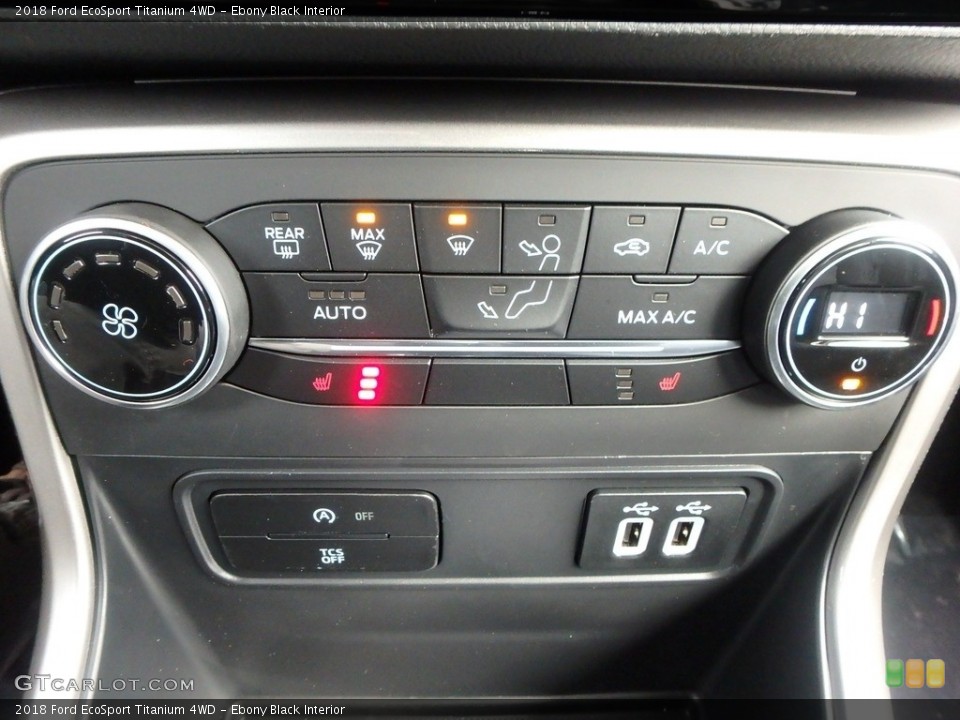 Ebony Black Interior Controls for the 2018 Ford EcoSport Titanium 4WD #125230871
