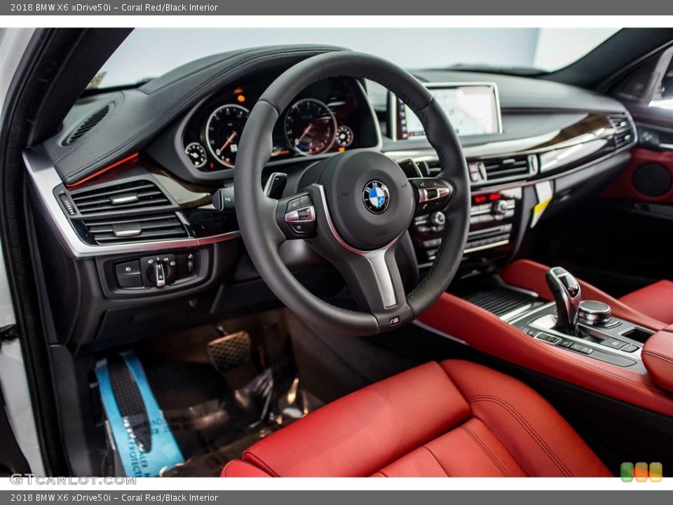 Coral Red/Black Interior Dashboard for the 2018 BMW X6 xDrive50i #125235431