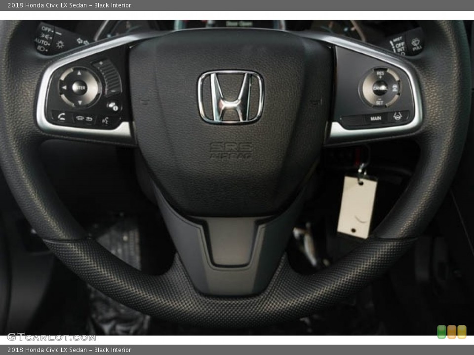 Black Interior Steering Wheel for the 2018 Honda Civic LX Sedan #125298195