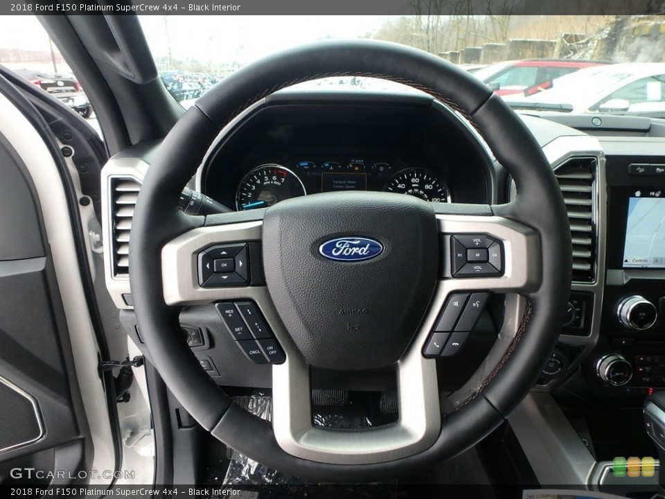 Black Interior Steering Wheel for the 2018 Ford F150 Platinum SuperCrew 4x4 #125319354