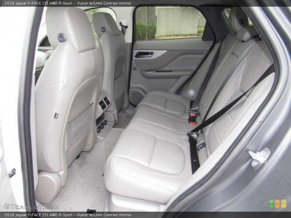 Oyster w/Lime Contrast Interior Rear Seat for the 2018 Jaguar F-PACE 25t AWD R-Sport #125337650