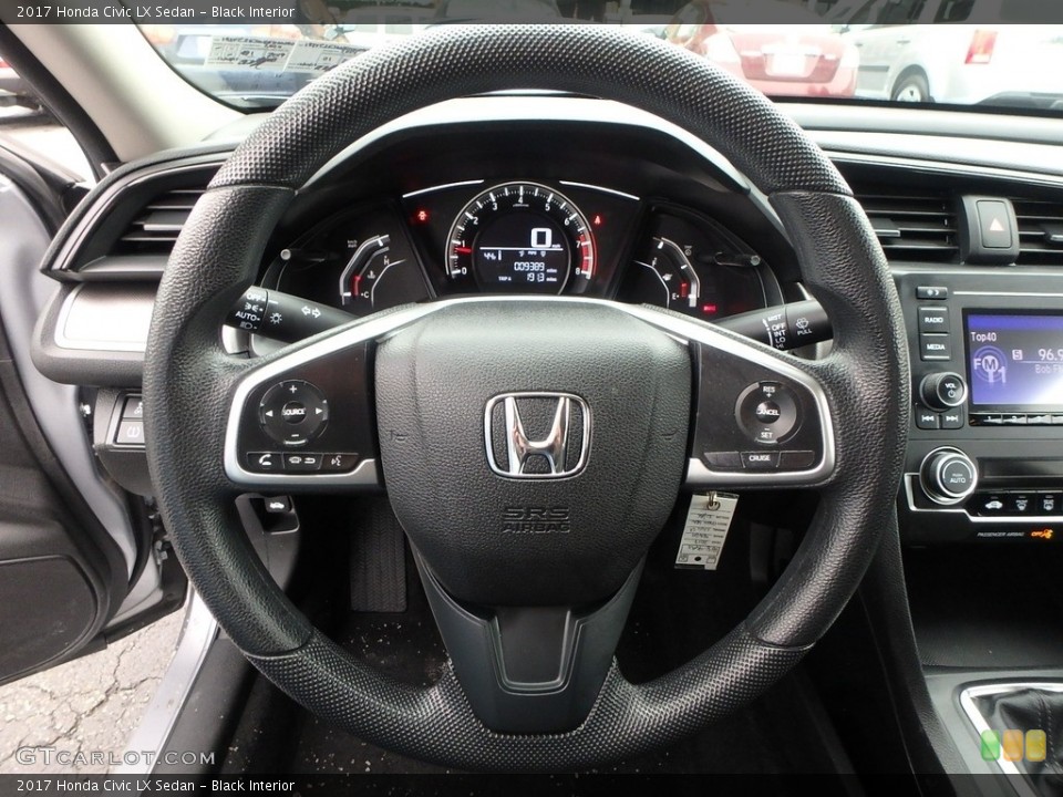 Black Interior Steering Wheel for the 2017 Honda Civic LX Sedan #125344930