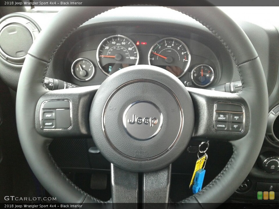 Black Interior Steering Wheel for the 2018 Jeep Wrangler Sport 4x4 #125371444