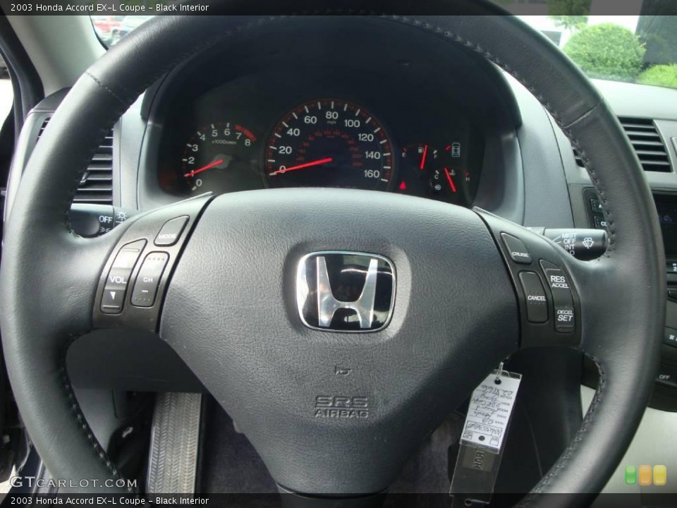 Black Interior Steering Wheel for the 2003 Honda Accord EX-L Coupe #12539202