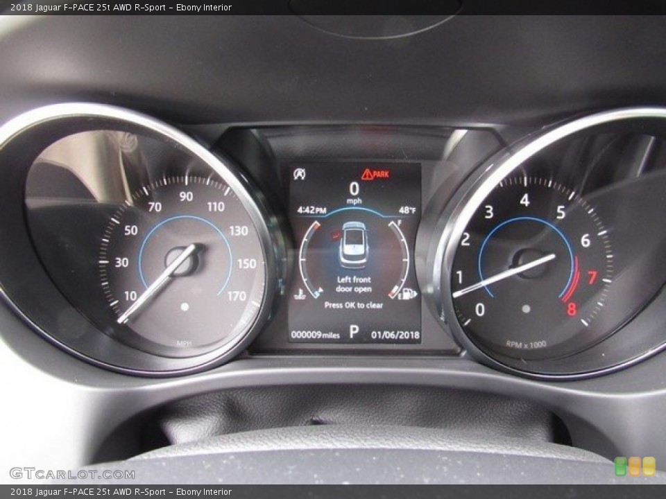 Ebony Interior Gauges for the 2018 Jaguar F-PACE 25t AWD R-Sport #125427814