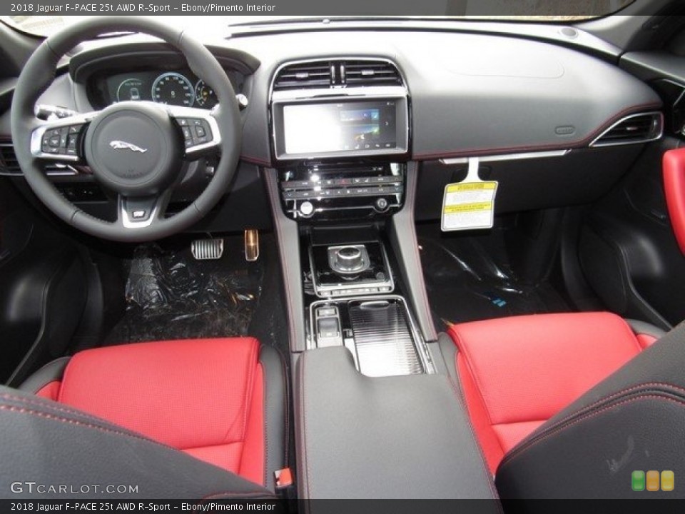 Ebony/Pimento Interior Dashboard for the 2018 Jaguar F-PACE 25t AWD R-Sport #125428681