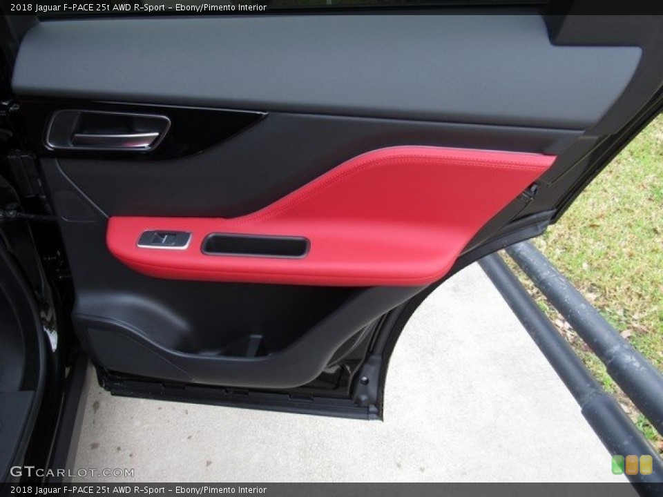 Ebony/Pimento Interior Door Panel for the 2018 Jaguar F-PACE 25t AWD R-Sport #125428741