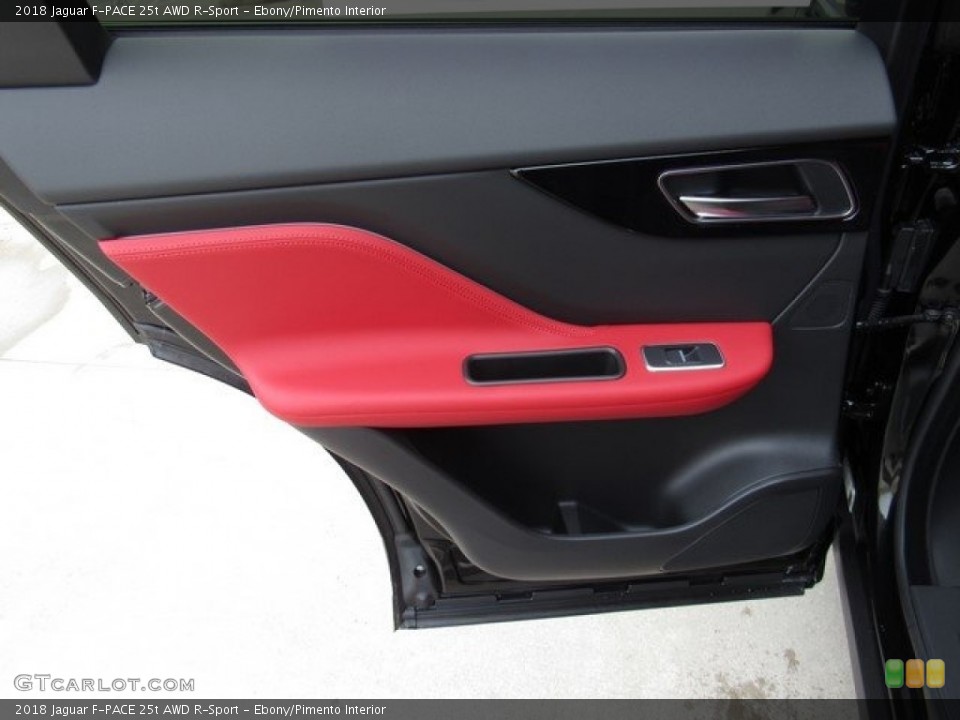 Ebony/Pimento Interior Door Panel for the 2018 Jaguar F-PACE 25t AWD R-Sport #125428747