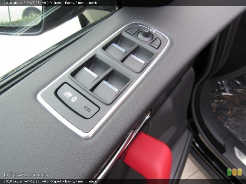 Ebony/Pimento Interior Controls for the 2018 Jaguar F-PACE 25t AWD R-Sport #125428768