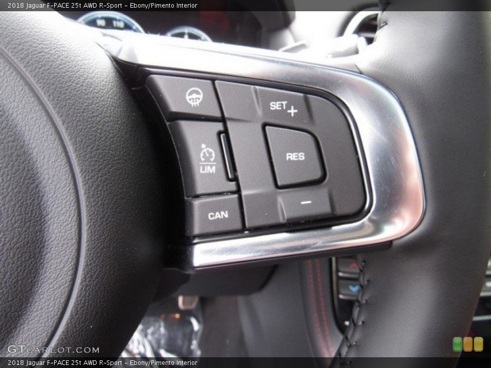 Ebony/Pimento Interior Controls for the 2018 Jaguar F-PACE 25t AWD R-Sport #125428792