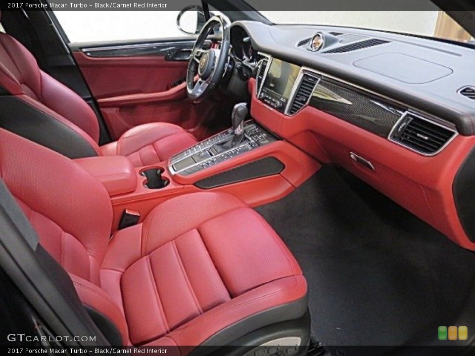 Black/Garnet Red Interior Front Seat for the 2017 Porsche Macan Turbo #125437629