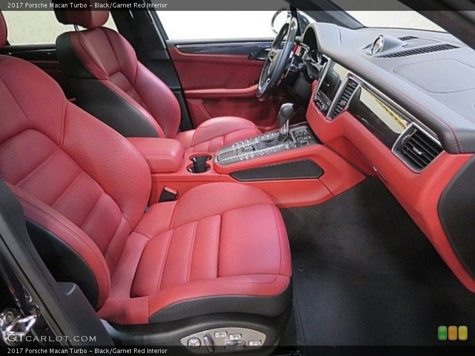 Black/Garnet Red Interior Front Seat for the 2017 Porsche Macan Turbo #125437646