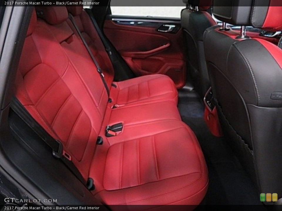Black/Garnet Red Interior Rear Seat for the 2017 Porsche Macan Turbo #125437660