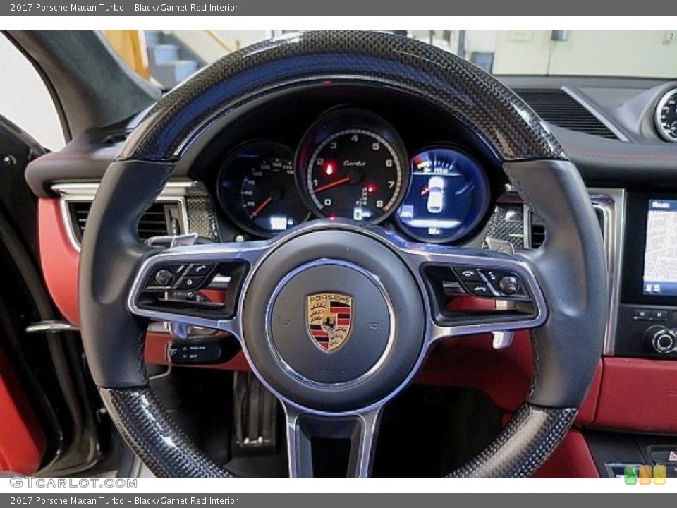 Black/Garnet Red Interior Steering Wheel for the 2017 Porsche Macan Turbo #125437810
