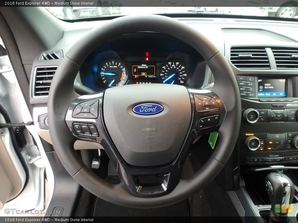 Medium Stone Interior Steering Wheel for the 2018 Ford Explorer 4WD #125439856