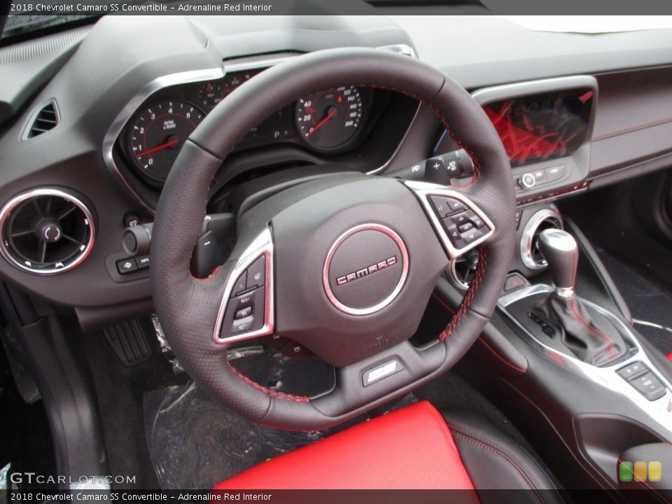 Adrenaline Red Interior Steering Wheel for the 2018 Chevrolet Camaro SS Convertible #125442859