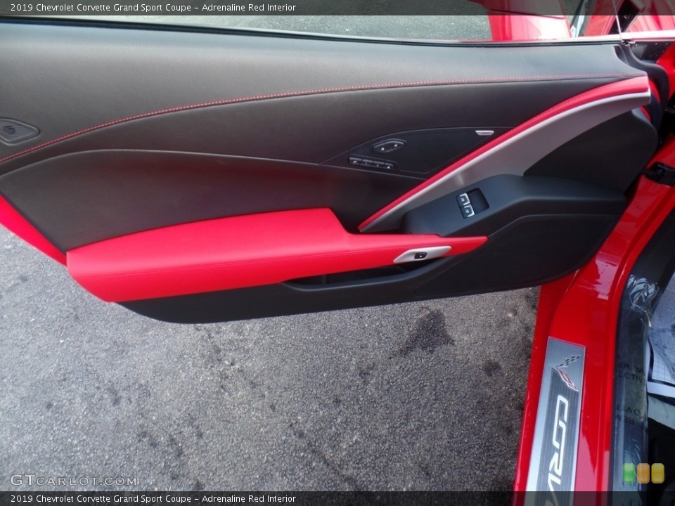 Adrenaline Red Interior Door Panel for the 2019 Chevrolet Corvette Grand Sport Coupe #125444488