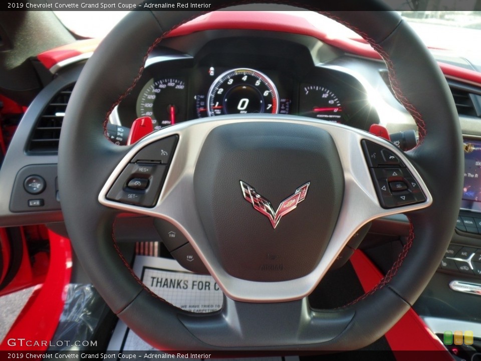Adrenaline Red Interior Steering Wheel for the 2019 Chevrolet Corvette Grand Sport Coupe #125444629