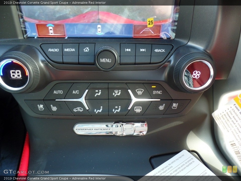 Adrenaline Red Interior Controls for the 2019 Chevrolet Corvette Grand Sport Coupe #125444884