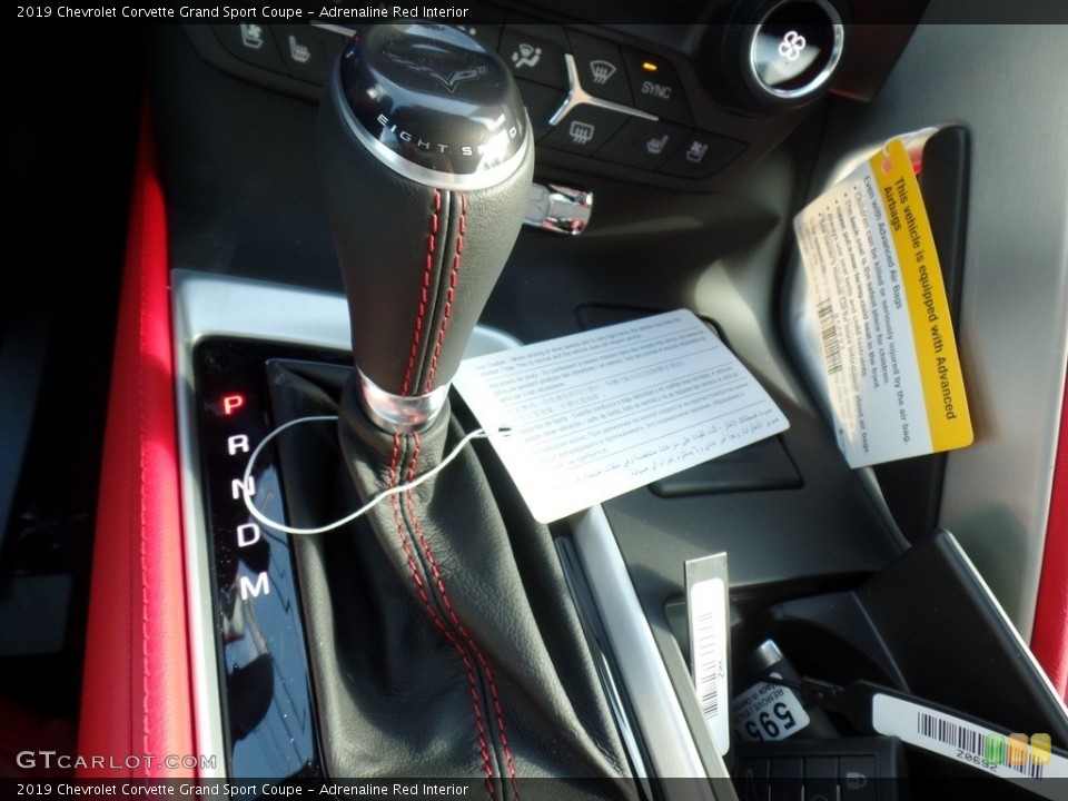 Adrenaline Red Interior Transmission for the 2019 Chevrolet Corvette Grand Sport Coupe #125444941