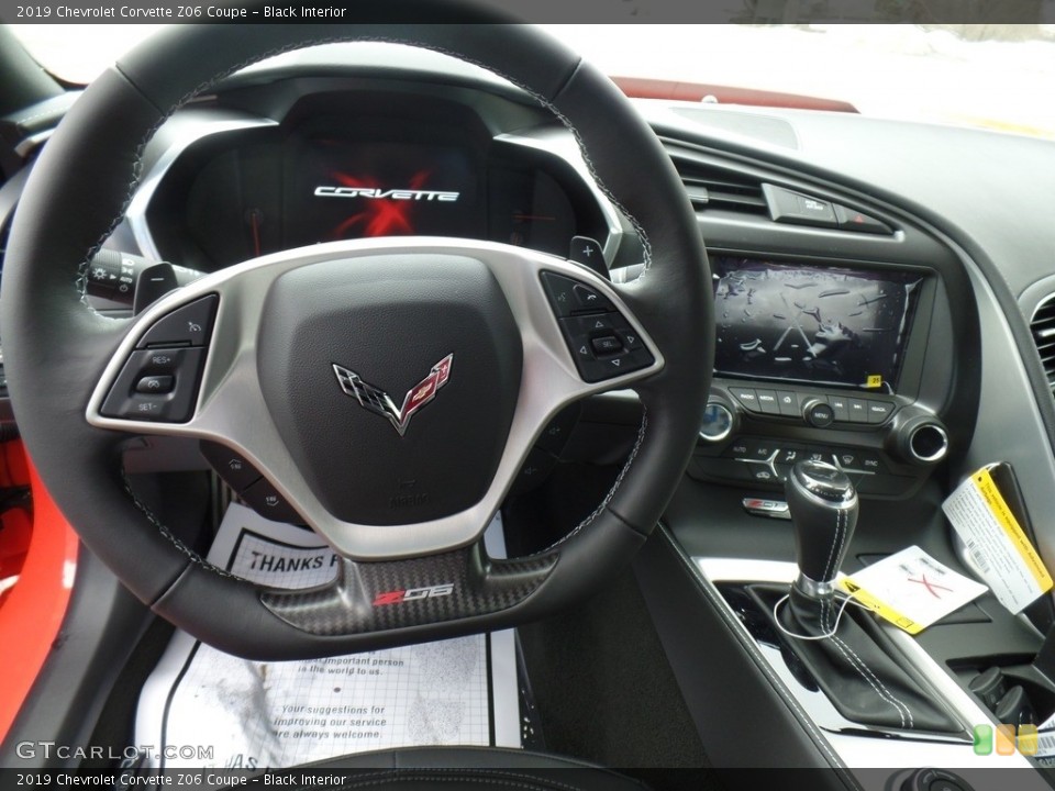 Black Interior Steering Wheel for the 2019 Chevrolet Corvette Z06 Coupe #125445733