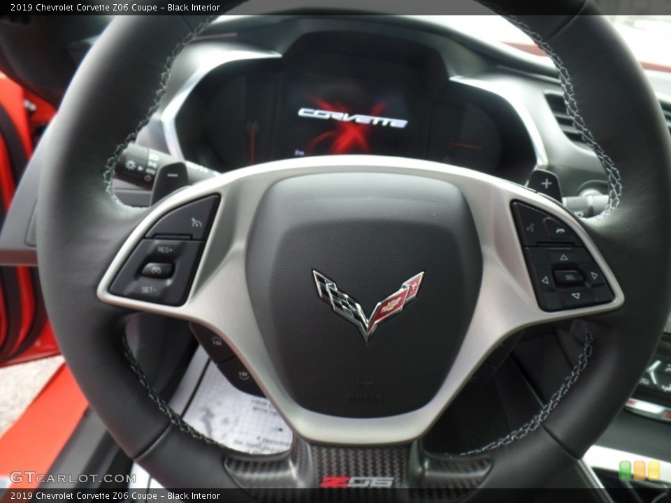 Black Interior Steering Wheel for the 2019 Chevrolet Corvette Z06 Coupe #125445760