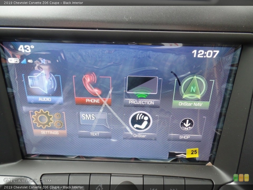 Black Interior Controls for the 2019 Chevrolet Corvette Z06 Coupe #125445910