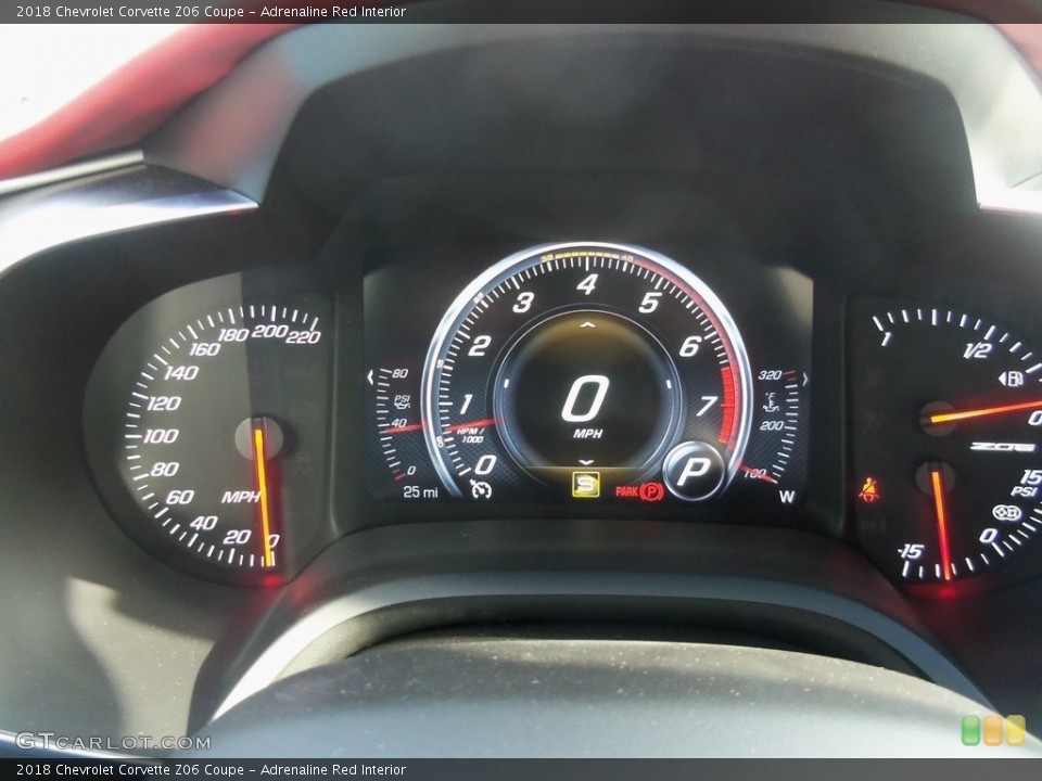 Adrenaline Red Interior Gauges for the 2018 Chevrolet Corvette Z06 Coupe #125448109