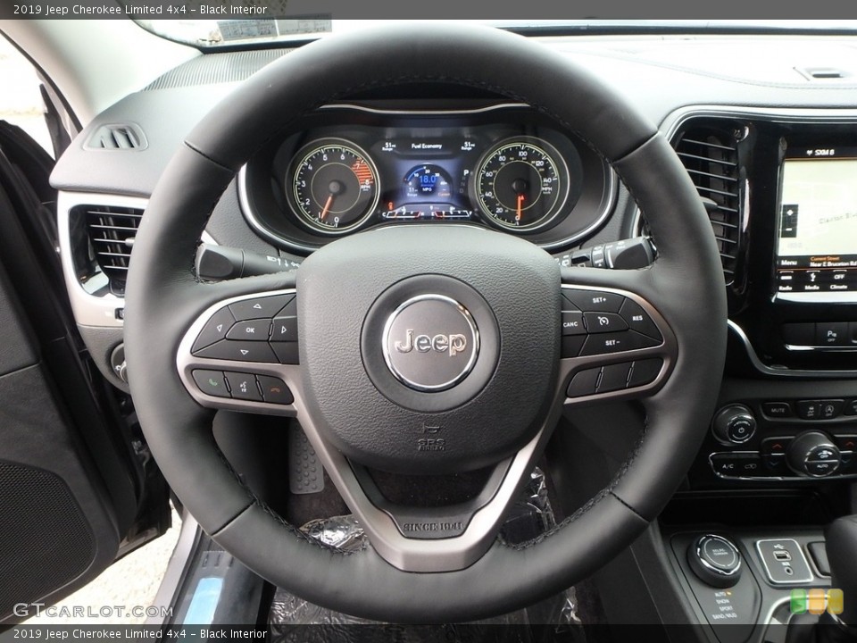 Black Interior Steering Wheel for the 2019 Jeep Cherokee Limited 4x4 #125455714
