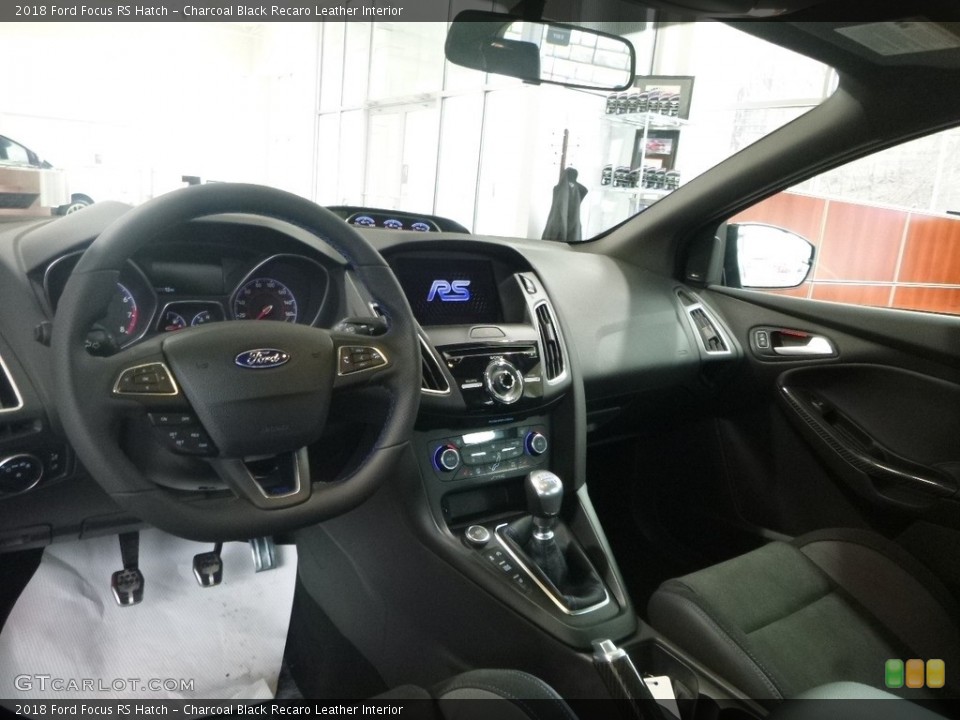 Charcoal Black Recaro Leather Interior Front Seat for the 2018 Ford Focus RS Hatch #125457393