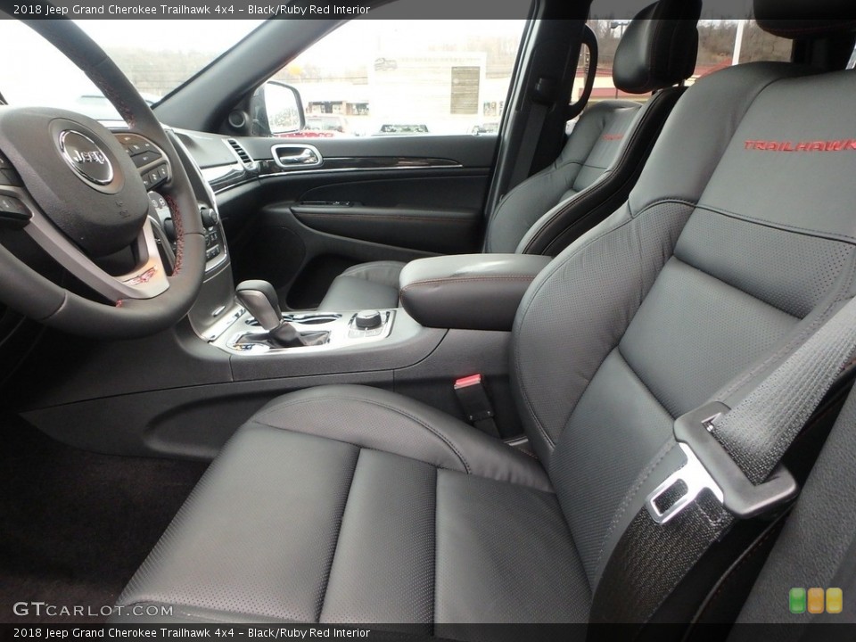 Black/Ruby Red Interior Front Seat for the 2018 Jeep Grand Cherokee Trailhawk 4x4 #125461569