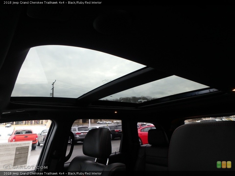 Black/Ruby Red Interior Sunroof for the 2018 Jeep Grand Cherokee Trailhawk 4x4 #125461683
