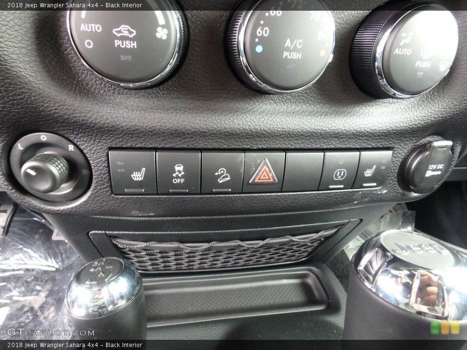 Black Interior Controls for the 2018 Jeep Wrangler Sahara 4x4 #125463156