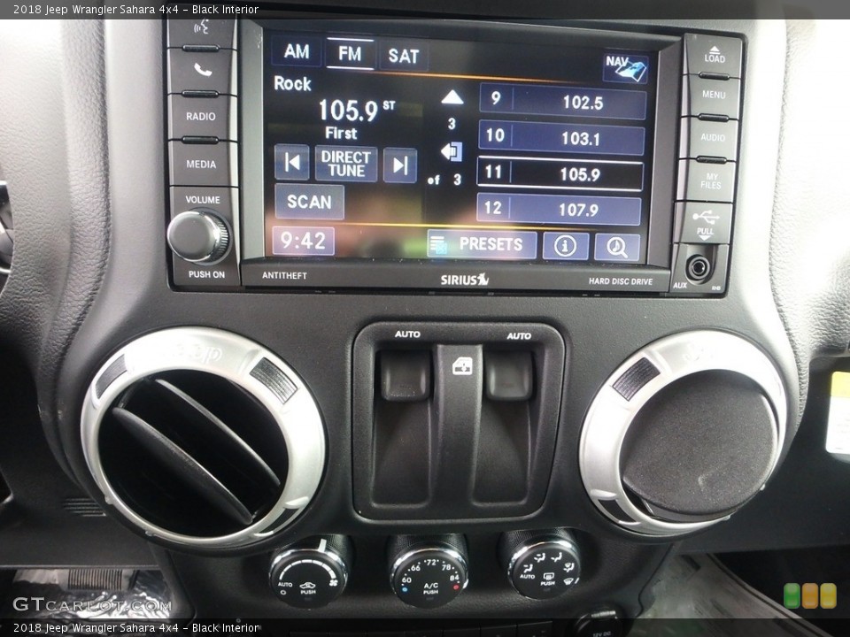 Black Interior Controls for the 2018 Jeep Wrangler Sahara 4x4 #125463200