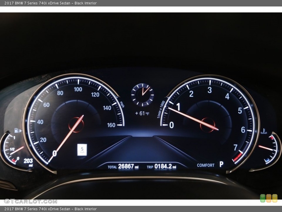 Black Interior Gauges for the 2017 BMW 7 Series 740i xDrive Sedan #125473623