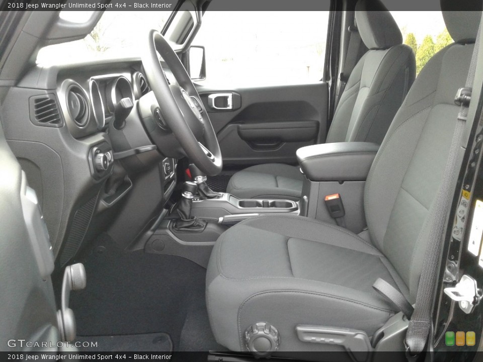 Black Interior Front Seat for the 2018 Jeep Wrangler Unlimited Sport 4x4 #125474262