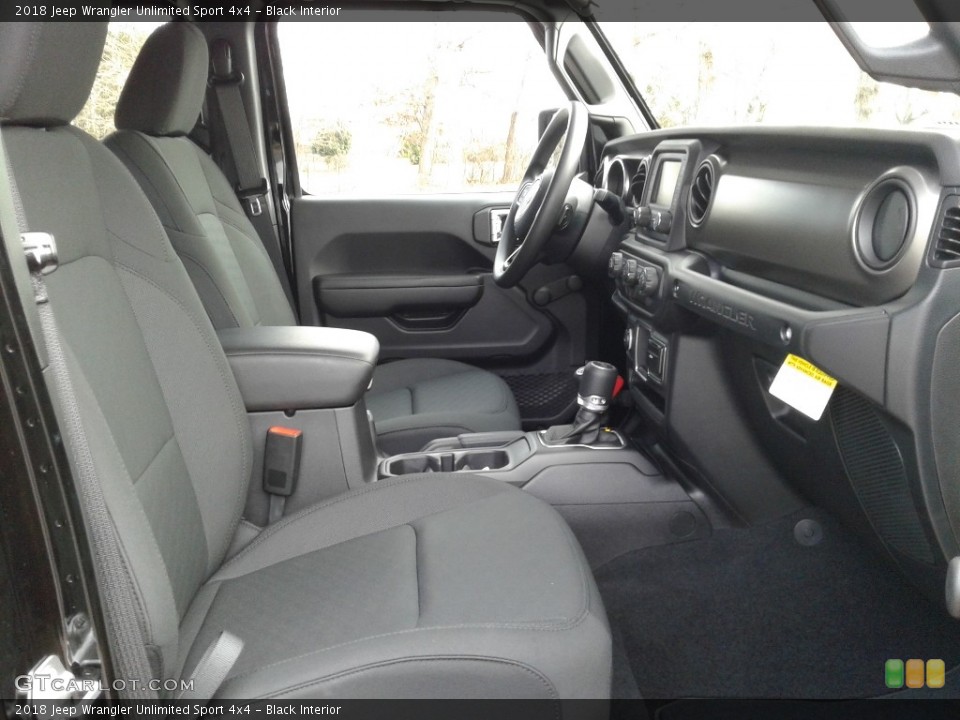 Black Interior Front Seat for the 2018 Jeep Wrangler Unlimited Sport 4x4 #125474352