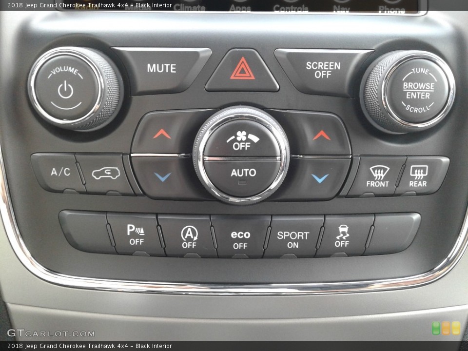 Black Interior Controls for the 2018 Jeep Grand Cherokee Trailhawk 4x4 #125475420