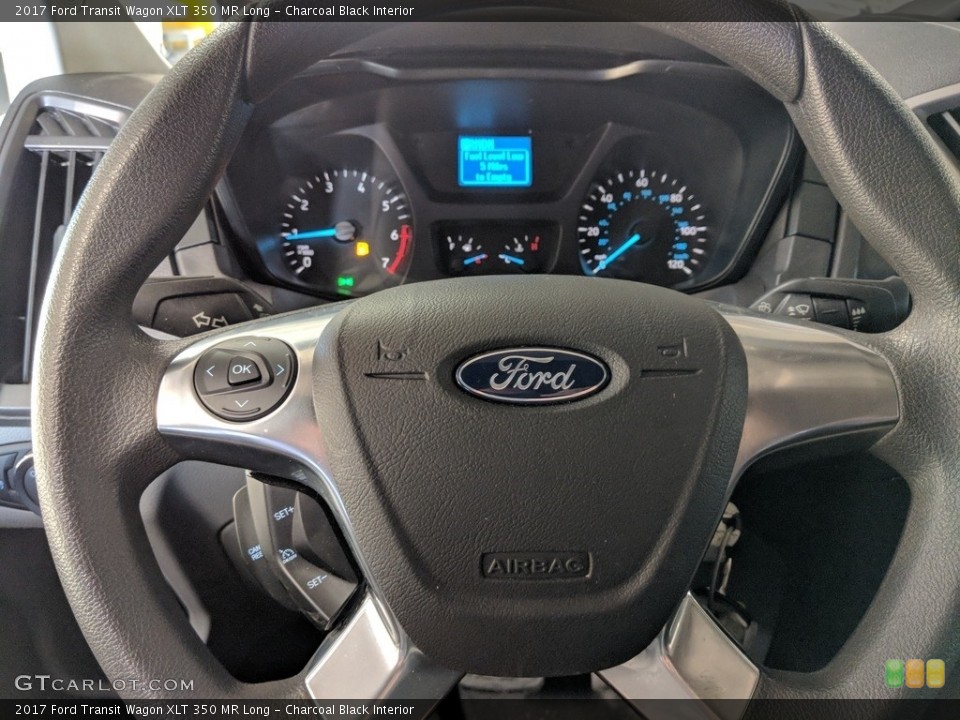 Charcoal Black Interior Steering Wheel for the 2017 Ford Transit Wagon XLT 350 MR Long #125476725