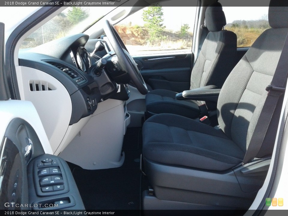 Black/Light Graystone Interior Front Seat for the 2018 Dodge Grand Caravan SE #125492447