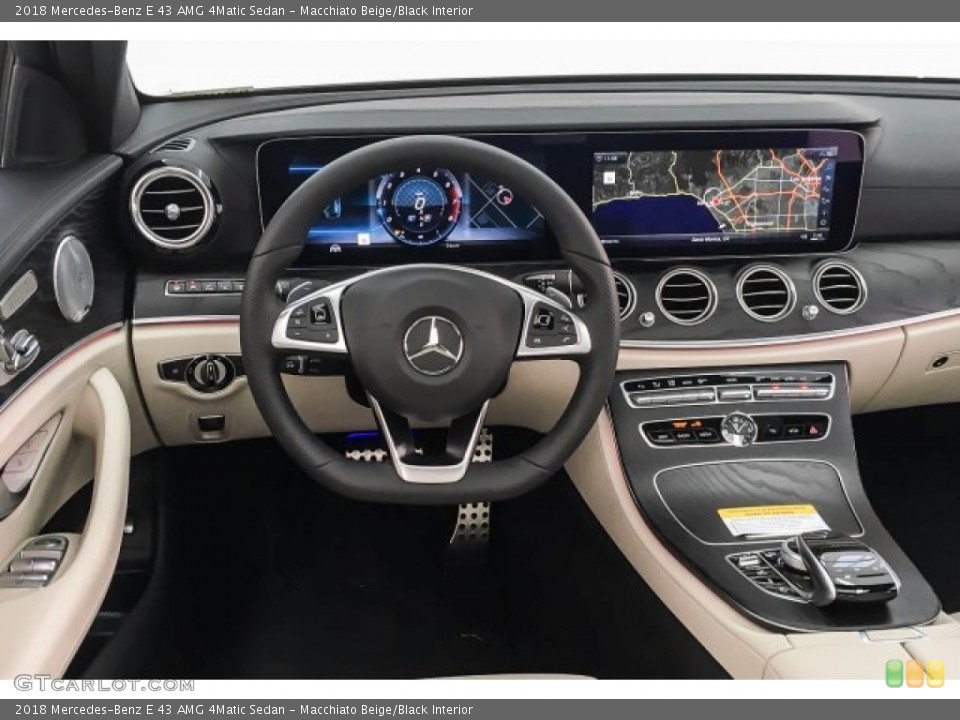 Macchiato Beige/Black Interior Dashboard for the 2018 Mercedes-Benz E 43 AMG 4Matic Sedan #125511587